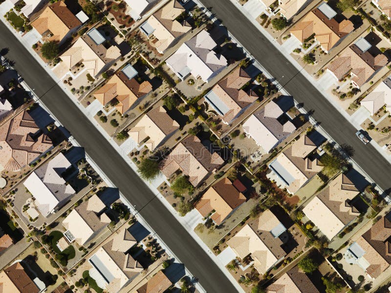 Aerial view of suburban neighborhood urban sprawl in Las Vegas, Nevada. Aerial view of suburban neighborhood urban sprawl in Las Vegas, Nevada.
