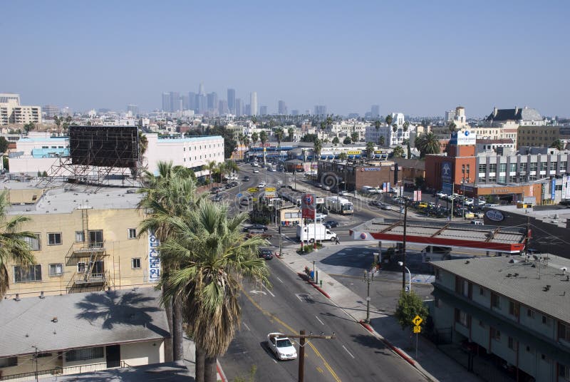 Los Angeles urban sprawl from Koreatown to downtown's skyline. Los Angeles urban sprawl from Koreatown to downtown's skyline.