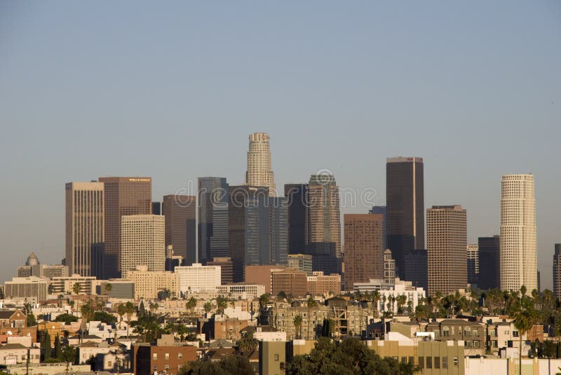 Los Angeles urban sprawl from Koreatown towards the downtown skyline. Los Angeles urban sprawl from Koreatown towards the downtown skyline.