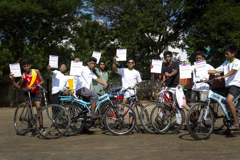 3 jul 2016, boys are relaxing with their bicycles after finishing the cyclothon event where they got participation certificate which they hold on their hands. 3 jul 2016, boys are relaxing with their bicycles after finishing the cyclothon event where they got participation certificate which they hold on their hands.