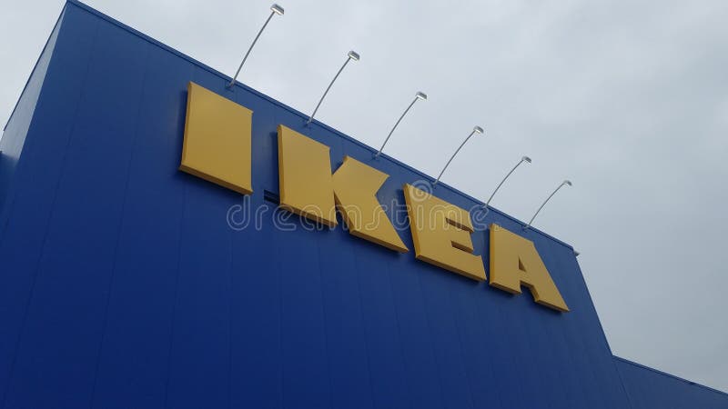 Toronto, ON, Canada - May 1, 2022: View at IKEA logo store in Toronto, Canada. IKEA is a Swedish multinational group of companies and the world`s largest retailer of ready-to-assemble or flat-pack furniture. Toronto, ON, Canada - May 1, 2022: View at IKEA logo store in Toronto, Canada. IKEA is a Swedish multinational group of companies and the world`s largest retailer of ready-to-assemble or flat-pack furniture