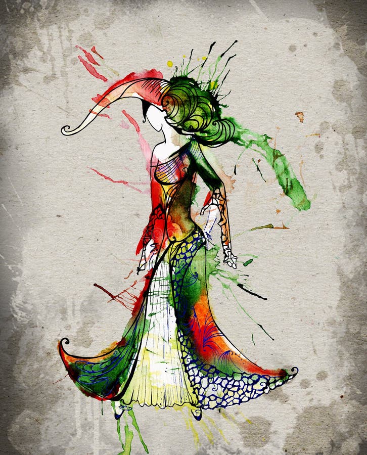 宝瓶星座的黄道带标志作为的美丽的女孩 库存例证