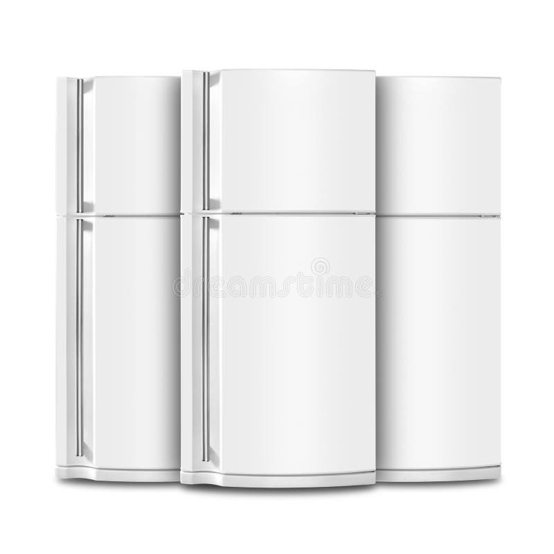 Major appliance - Three Refrigerator fridge on a white background. Isolated. Major appliance - Three Refrigerator fridge on a white background. Isolated