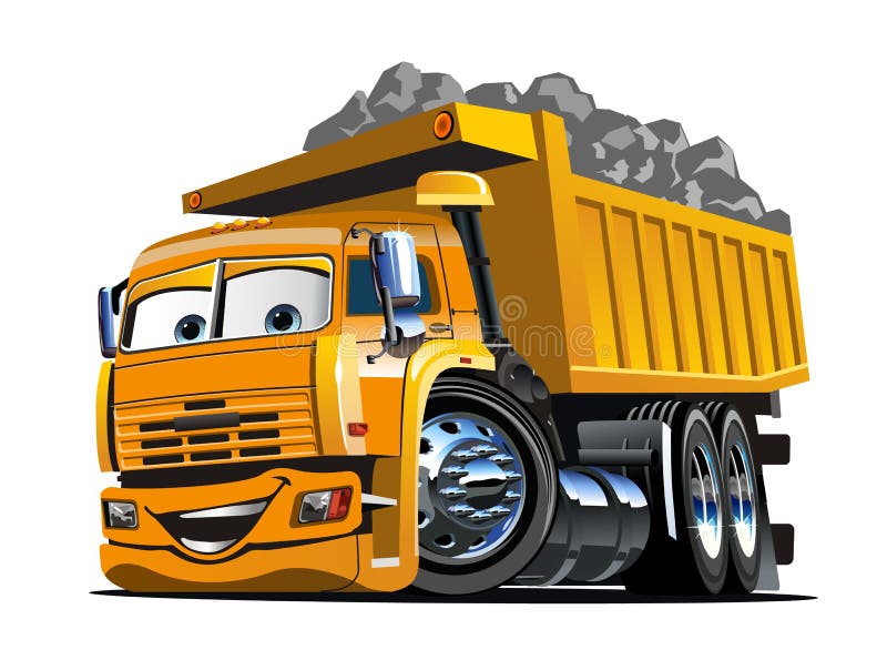 Vector Cartoon Dump Truck. Available EPS-10 vector format separated by groups and layers for easy edit. Vector Cartoon Dump Truck. Available EPS-10 vector format separated by groups and layers for easy edit