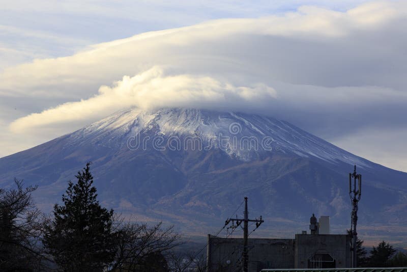 View of mount Fuji from Shintoist temple at Shimoyoshida, Fujioshida, Kyushu, Japan. View of mount Fuji from Shintoist temple at Shimoyoshida, Fujioshida, Kyushu, Japan