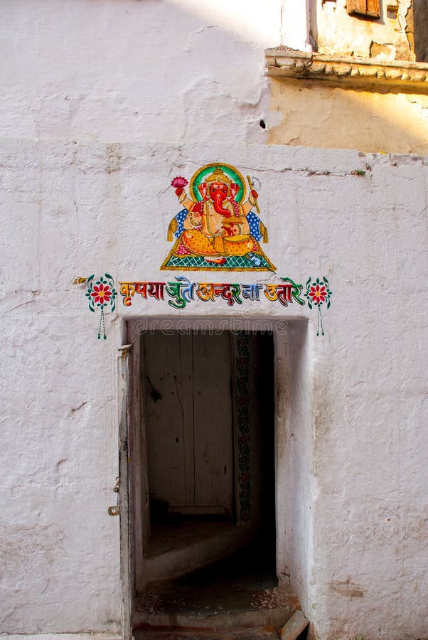 寺庙 印度udaipur 墙壁的片段 Ganesh 库存照片 寺庙 印度udaipur 墙壁的片段 Ganesh 库存照片