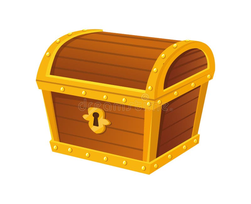 封闭的宝藏箱. 神秘古代魔术用户设备盒矢量图插图向量例证. 插画包括有