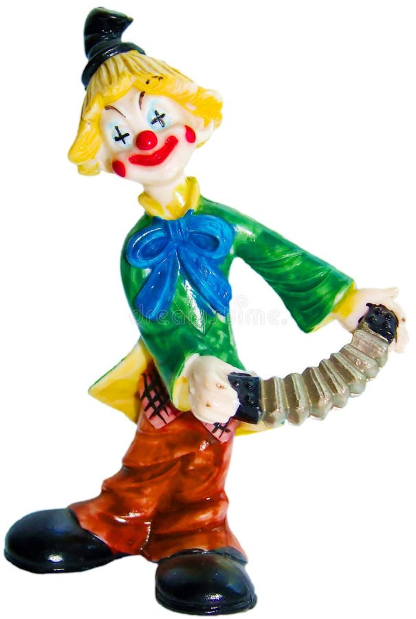 Clown statuette isolated over white background. Clown statuette isolated over white background