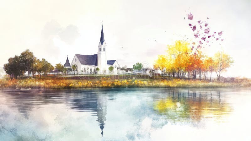 小城魅力 : 细节丰富的加勒比海丙烯酸画与海鞘油的审美 免版税库存照片