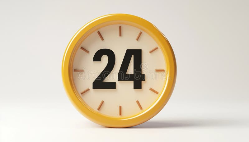 24小时徽标 免版税库存照片