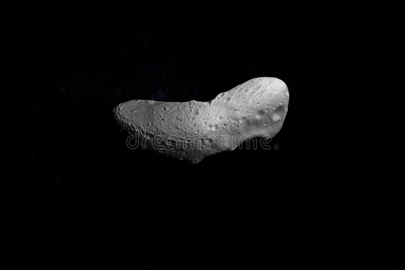 小行星Eros在外太空中运行 3d渲染 皇族释放例证