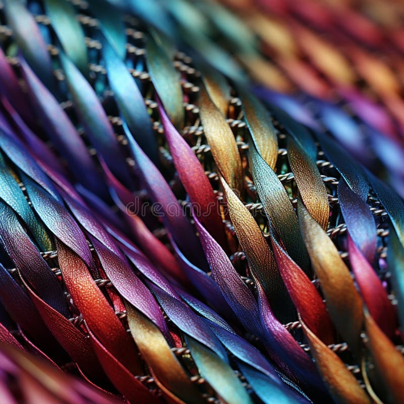 Get ready to be captivated by this macro shot of fabric textures! Titled &#x27;Weaving Whispers: Capturing Textile Secrets in Macro,&#x27; this mesmerizing image reveals the hidden stories and secrets woven within the fabric. The close-up view showcases intricately woven threads where vibrant colors dance harmoniously, evoking a sense of curiosity and mystery. The image leaves viewers mesmerized, yearning to unravel the enigmatic tales whispered by the textile. The art style chosen enhances the rich texture and vibrant hues, highlighting the beauty found in the minutiae of the weaving process. AI generated. Get ready to be captivated by this macro shot of fabric textures! Titled &#x27;Weaving Whispers: Capturing Textile Secrets in Macro,&#x27; this mesmerizing image reveals the hidden stories and secrets woven within the fabric. The close-up view showcases intricately woven threads where vibrant colors dance harmoniously, evoking a sense of curiosity and mystery. The image leaves viewers mesmerized, yearning to unravel the enigmatic tales whispered by the textile. The art style chosen enhances the rich texture and vibrant hues, highlighting the beauty found in the minutiae of the weaving process. AI generated