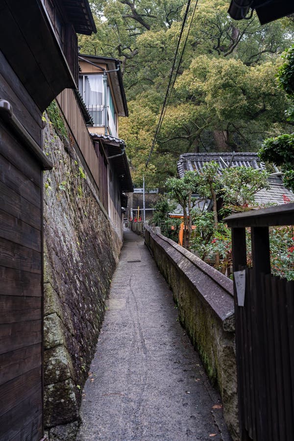 尾道细道猫巷 日本广岛县 库存图片