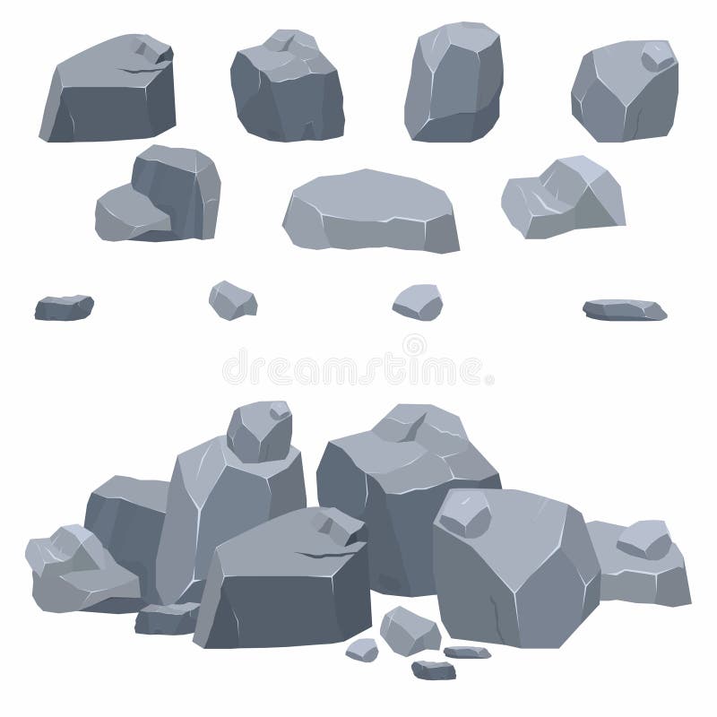 Rocks, stones collection. Different boulders in isometric 3d flat style. Vector. Rocks, stones collection. Different boulders in isometric 3d flat style. Vector