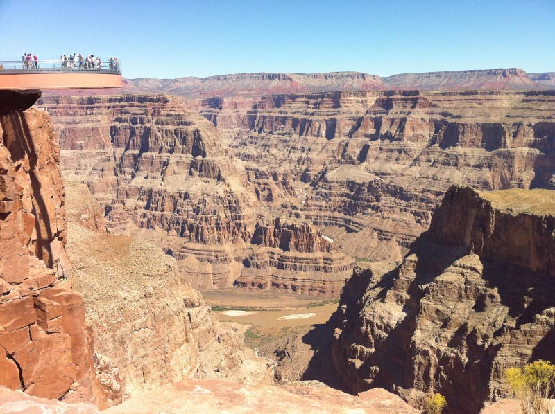 Grand Canyon at Eagle Point, showing the glass Skywalk at the west rim. Grand Canyon at Eagle Point, showing the glass Skywalk at the west rim.