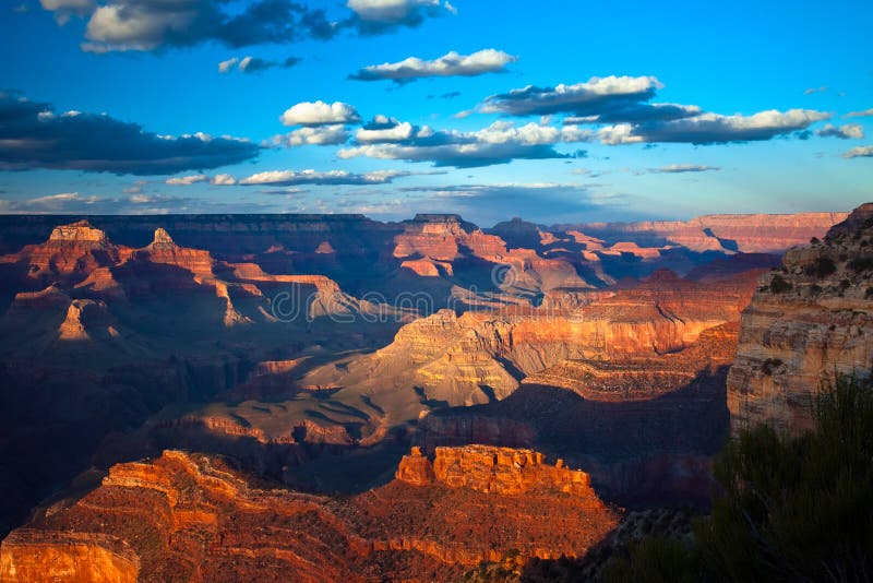 Vibrant Grand Canyon as the sun sets viewed from Powell's Point. Vibrant Grand Canyon as the sun sets viewed from Powell's Point.