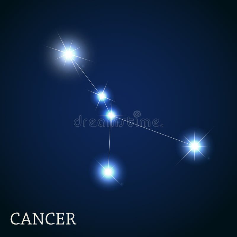 巨蟹星座美丽的明亮的星的黄道带标志 库存例证