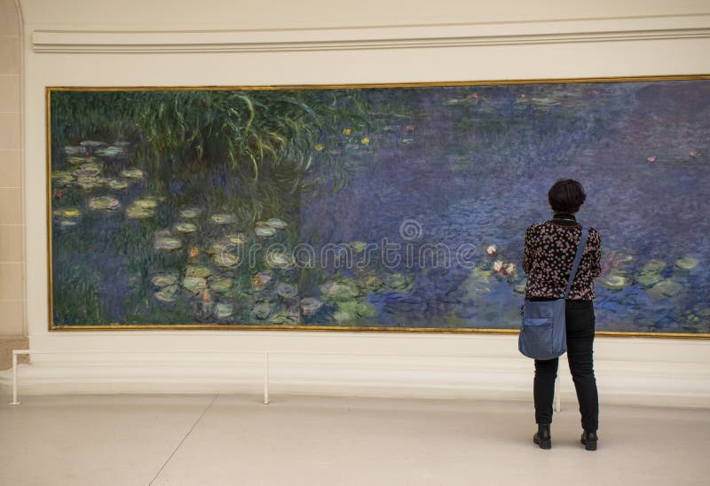 巴黎法国美术馆尼姆派斯·克洛德·莫奈博物馆展出百合花印象派