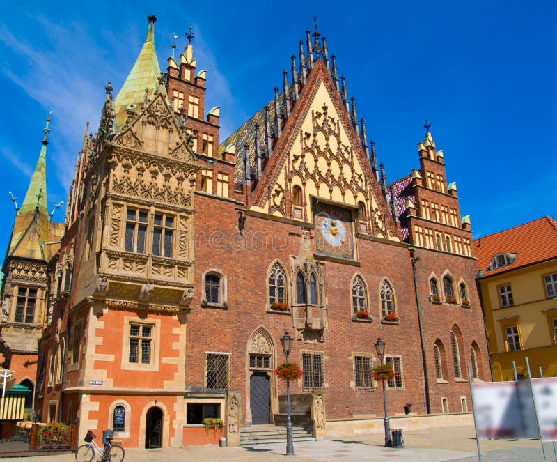 市政厅波兰wroclaw 库存图片