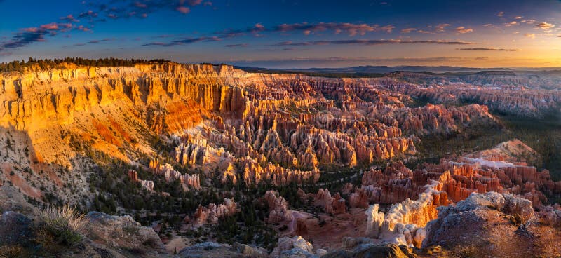 The whole view of Bryce Canyon at dawn. The whole view of Bryce Canyon at dawn