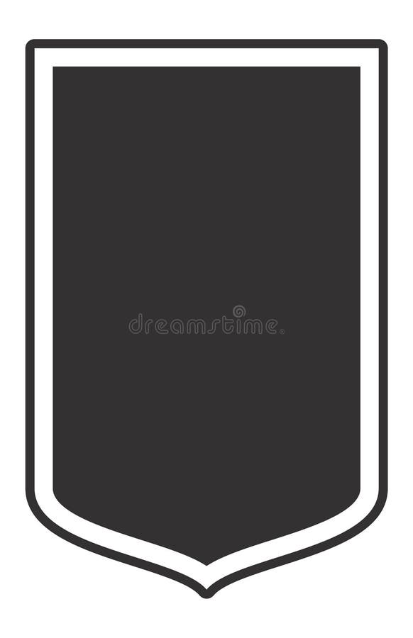 带圆角和带白边框的尖底的空白垂直屏蔽的简单平面矢量图 皇族释放例证