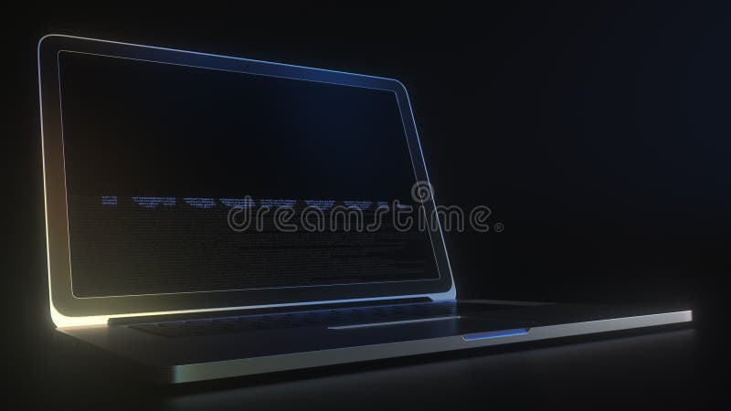 带有facebook标识的便携式计算机，编辑概念3d动画 皇族释放例证