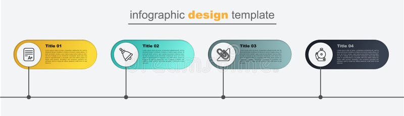 Set line Ringing alarm bell, Paper clip, and Exam sheet with A plus grade. Business infographic template. Vector. Set line Ringing alarm bell, Paper clip, and Exam sheet with A plus grade. Business infographic template. Vector.