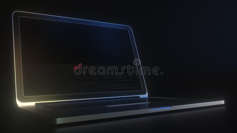 带有华尔格林标识的便携式计算机，其编辑概念3d动画 皇族释放例证