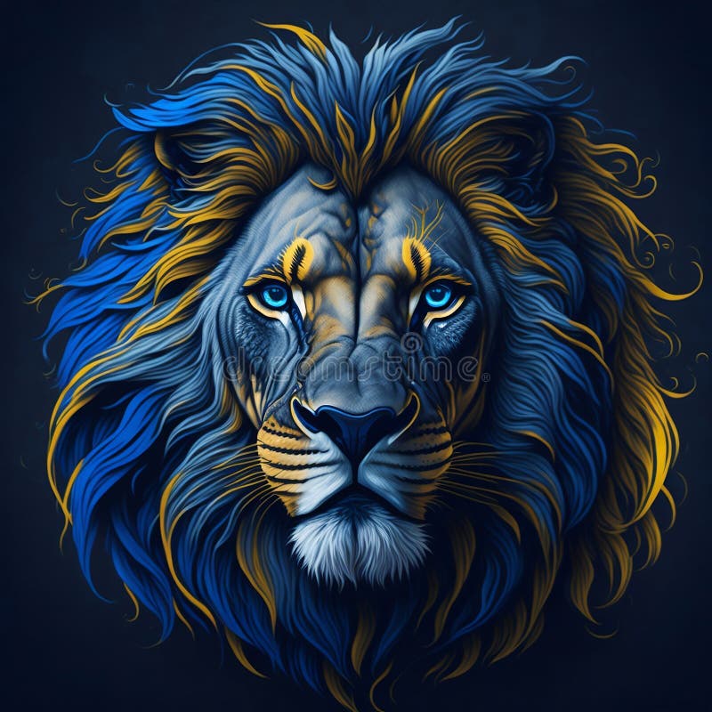 带狮子肖像的t恤设计. ai生成的图 库存例证