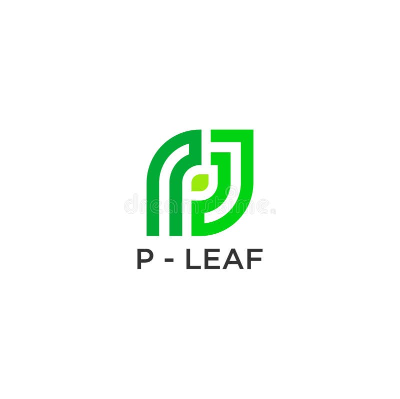 带绿叶形式单字母概念的字母p 皇族释放例证