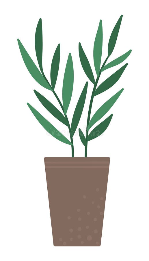 带绿叶盆栽植物的矢量图 家居园艺设计平面时尚手绘家居植物 美丽 皇族释放例证 带绿叶盆栽植物的矢量图 家居园艺设计平面时尚手绘家居植物 美丽 皇族释放例证