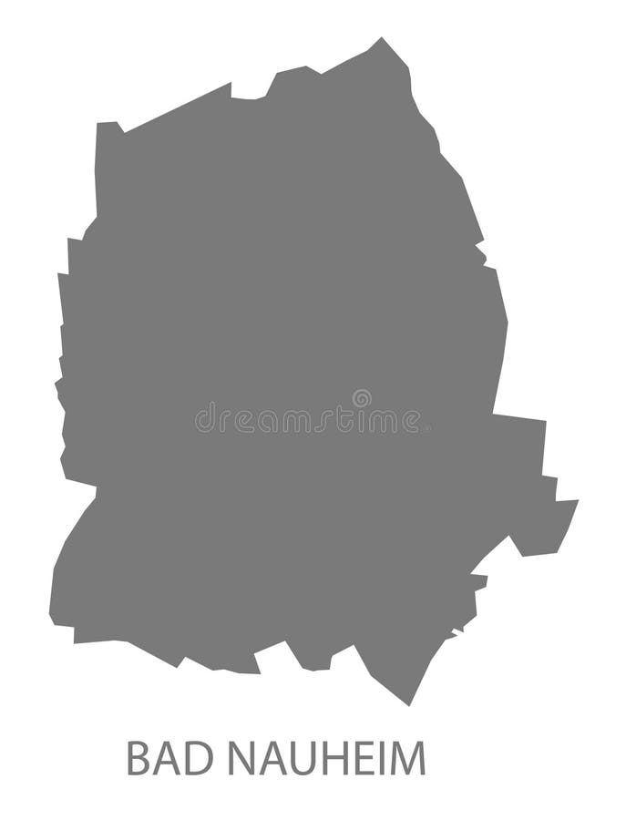 带行政区灰色插图侧面影形的巴特诺海姆市地图 库存图片