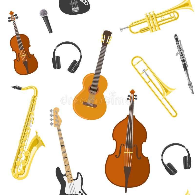 Download 平的音乐样式 向量例证. 插画 包括有 节日, 吉他, 例证, 剪贴薄, 竖琴, 设计, 茄子, 减速火箭 - 72363332