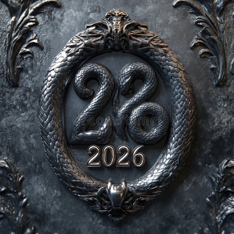 2026年以蛇形欢庆圣诞快乐新年 向量例证