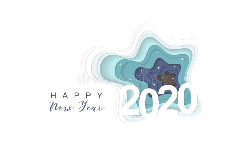 2020年新年喜庆,以纸制横幅为您的季节假日传单、问候和邀请、圣诞主题 皇族释放例证 2020年新年喜庆,以纸制横幅为您的季节假日传单、问候和邀请、圣诞主题 皇族释放例证