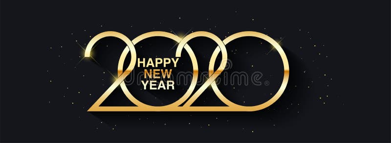 2020年新年快乐文字设计问候语插图金色数字 库存例证 2020年新年快乐文字设计问候语插图金色数字 库存例证
