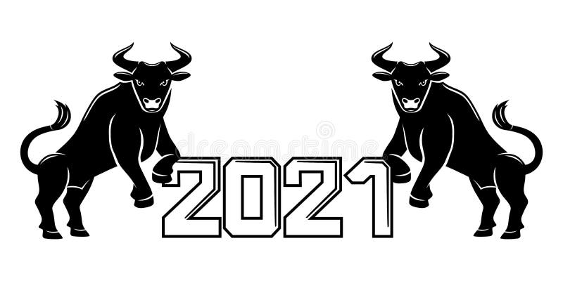 2021年新年的牛 库存例证 2021年新年的牛 库存例证