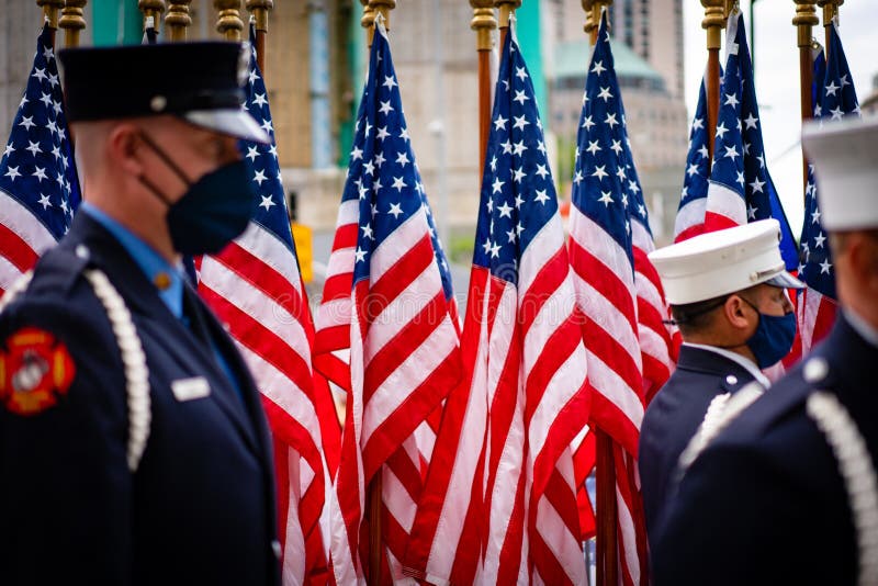 Memorials for victims of the 9/11 terror attacks on the 2020 anniversary of the attacks. Memorials for victims of the 9/11 terror attacks on the 2020 anniversary of the attacks