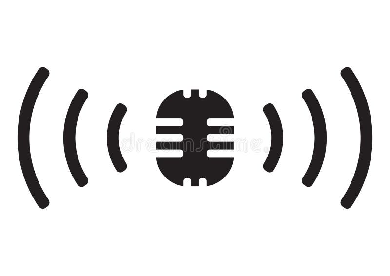 Retro microphone and radio waves like broadcasting symbol. Retro microphone and radio waves like broadcasting symbol.