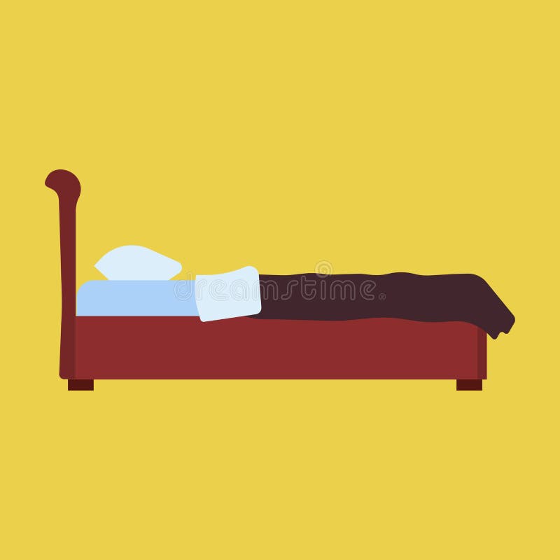 Bed side view vector bedroom cartoon furniture home. Sleep interior hotel rest. Flat duvet simple flat apartment. Bed side view vector bedroom cartoon furniture home. Sleep interior hotel rest. Flat duvet simple flat apartment.