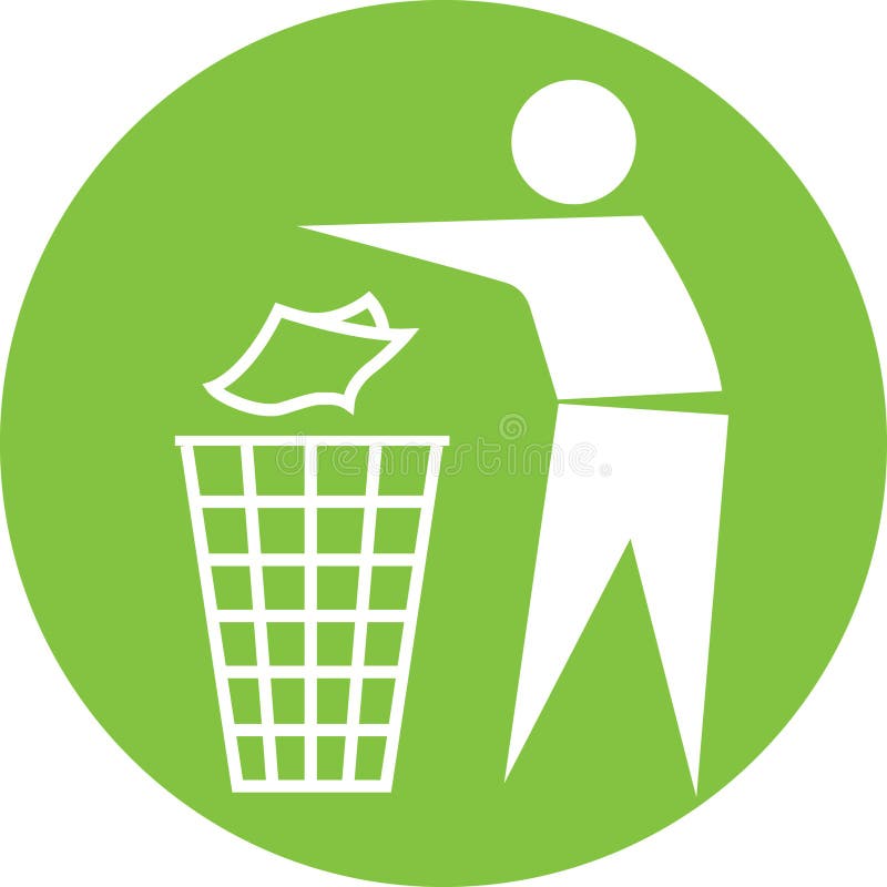 Litter sign in green and white in vectors. Litter sign in green and white in vectors