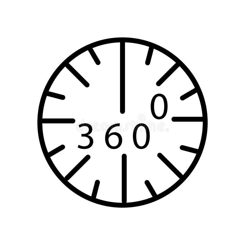 360度在白色背景隔绝的象传染媒介,360度签字,线或线性标志,在概述样式的元素设计 向量例证 360度在白色背景隔绝的象传染媒介,360度签字,线或线性标志,在概述样式的元素设计 向量例证