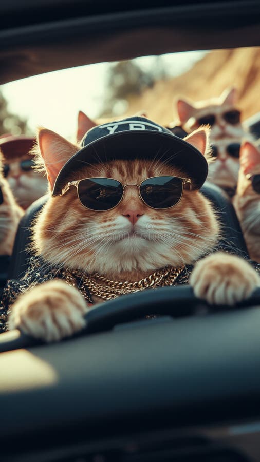 开着车的姜猫 向量例证