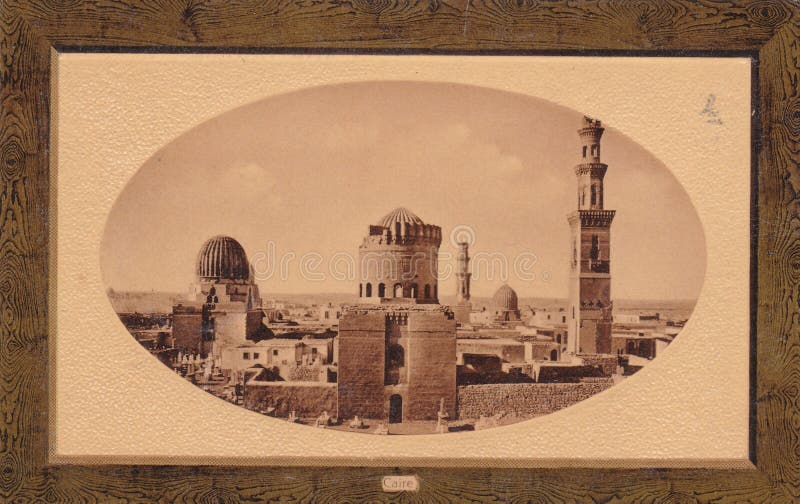开罗的地平线，埃及20世纪照片明信片
