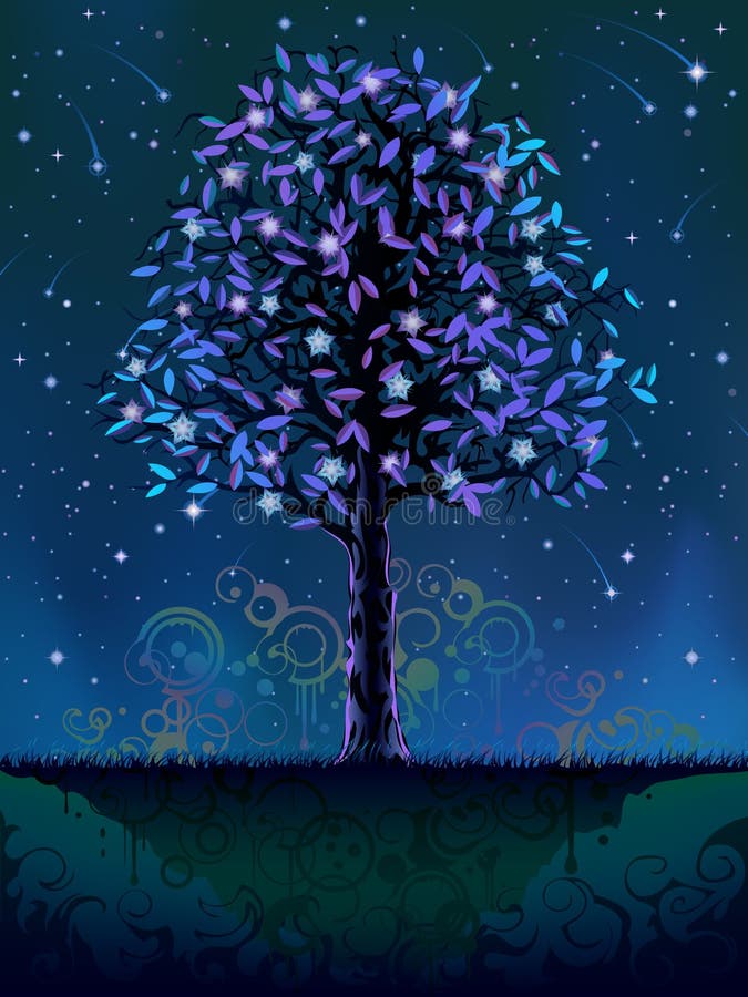 Blooming night tree (other landscapes are in my gallery). Blooming night tree (other landscapes are in my gallery)