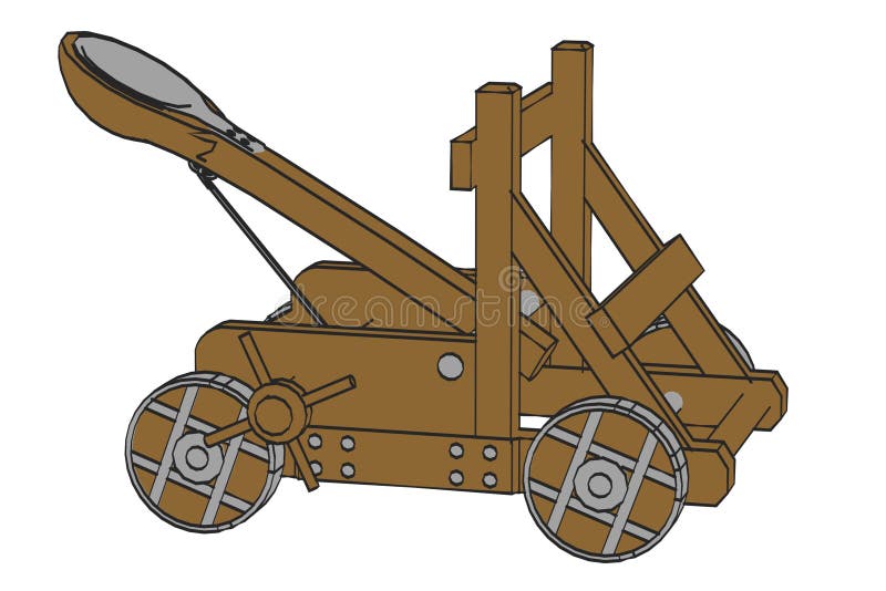 Cartoon image of catapult weapon. Cartoon image of catapult weapon