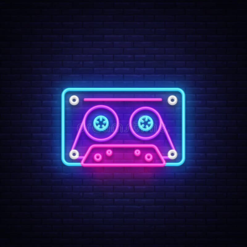 录音机霓虹灯广告传染媒介的Cassetts 减速火箭的音乐设计模板霓虹灯广告,减速火箭的样式80-90s,庆祝 库存例证 录音机霓虹灯广告传染媒介的Cassetts 减速火箭的音乐设计模板霓虹灯广告,减速火箭的样式80-90s,庆祝 库存例证