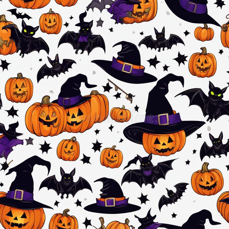 Ai generated a Halloween composition with pumpkins, bats, and broomsticks. Ai generated a Halloween composition with pumpkins, bats, and broomsticks