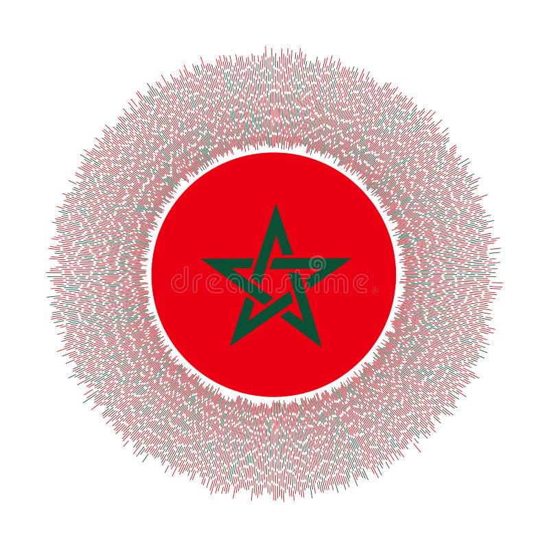 彩色光线的摩洛哥国旗