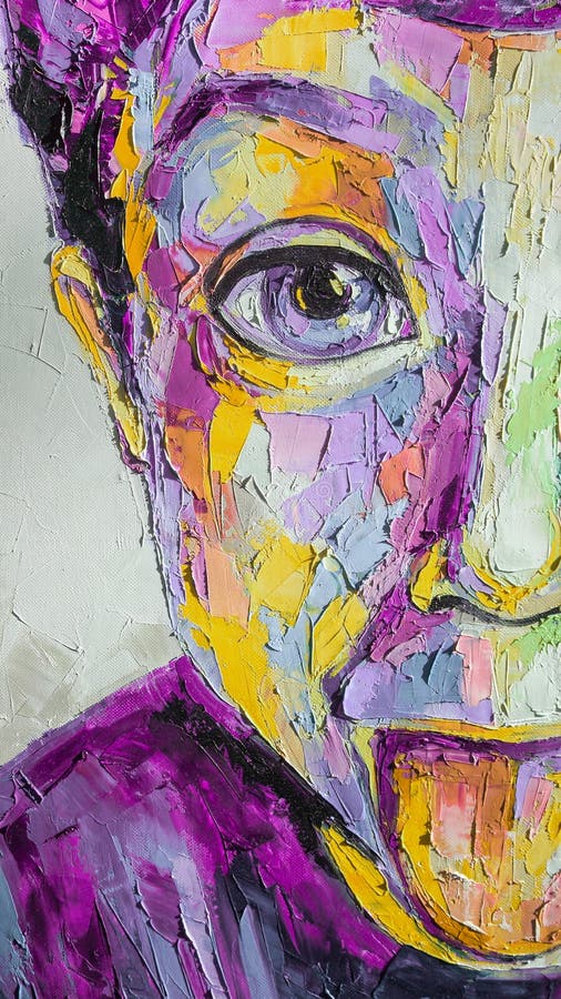 抽象画 女性肖像画 油彩 彩色油画肖像画. 漂亮女孩的抽象画. 油画概念特写库存照片. 图片包括有